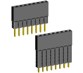 2.00mm PCB Socket Single Row Dual Body Elevated Straight Dip Type